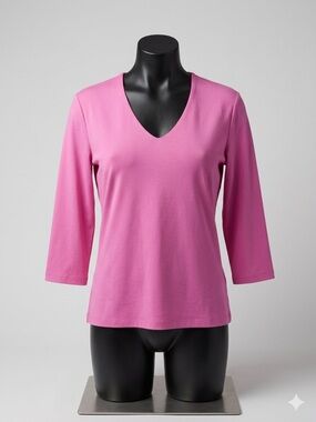 LBH Pink V-Neck 3/4 Sleeve Top From Amazon